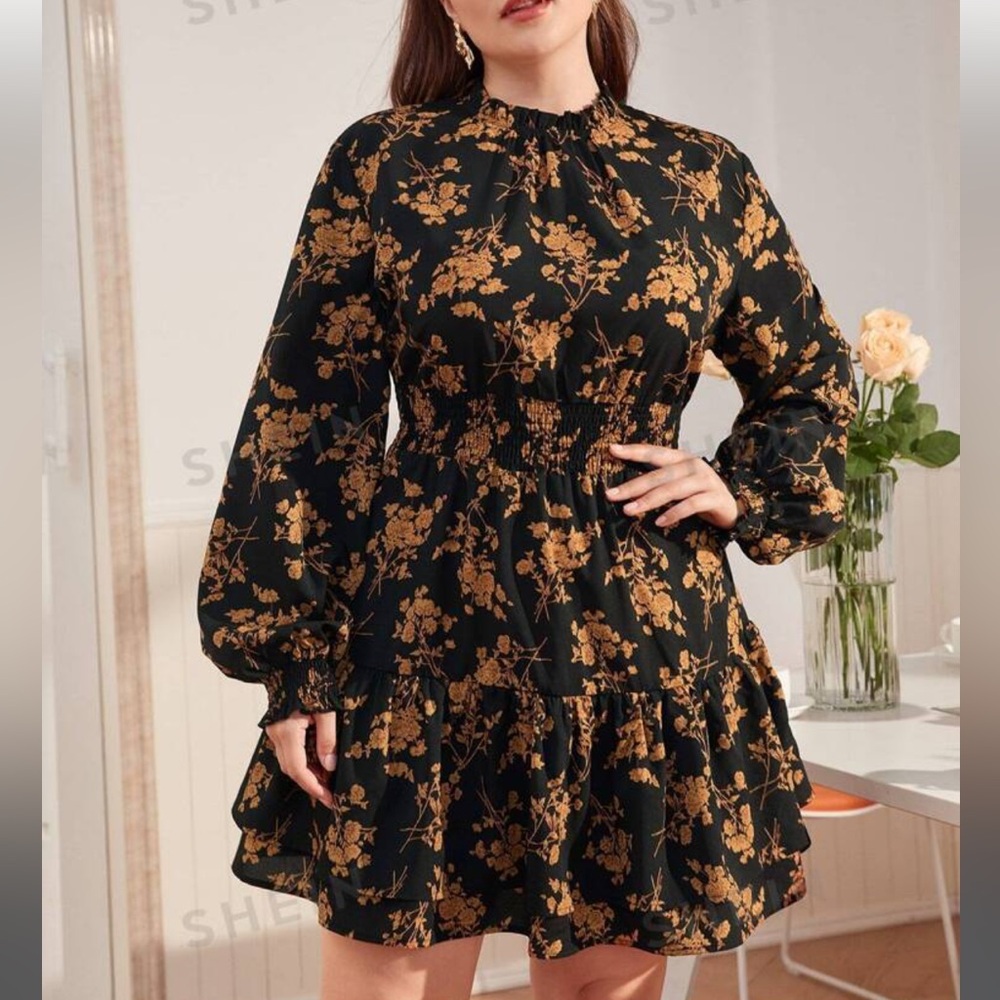 SHEIN Floral Fall Dress 🍂🤎 - Picture 3 of 12